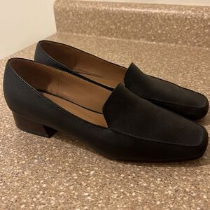 Huma Blanco - Black Heeled Leather Loafers - Size 6.5